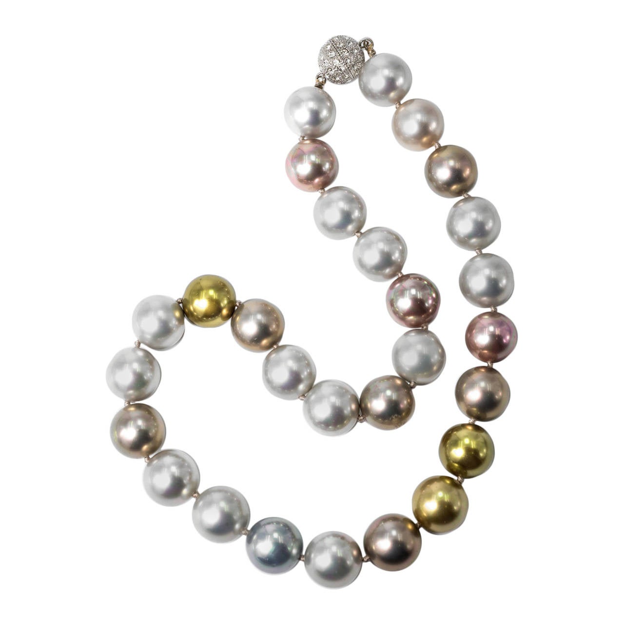 Faux Tahitian South Sea 16mm Pearls Vintage Bergdorf Goodman Necklace