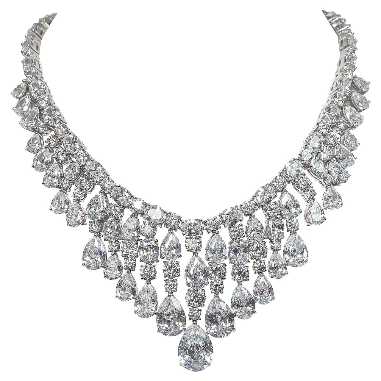 Red Carpet Faux Diamond Draperie Necklace