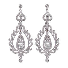 Charming Dazzling Crystal Wide Chandelier Earrings 5