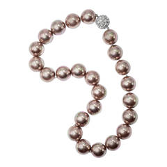 Faux Tahitian South Sea 16mm pearls 18 inch vintage Bergdorf Goodman Necklace