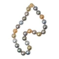 Faux Tahitian South Sea 16mm Pearls Vintage Bergdorf Goodman Necklace