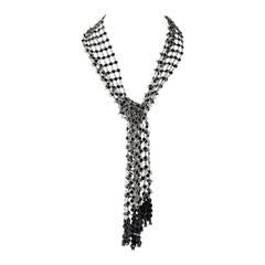 Exclusive Swarovski Black Crystal Scarf Necklace