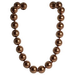 Faux Chocolate 16mm Pearl Necklace 4