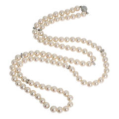 Vintage Faux Pearl Rondel Sautoir 3