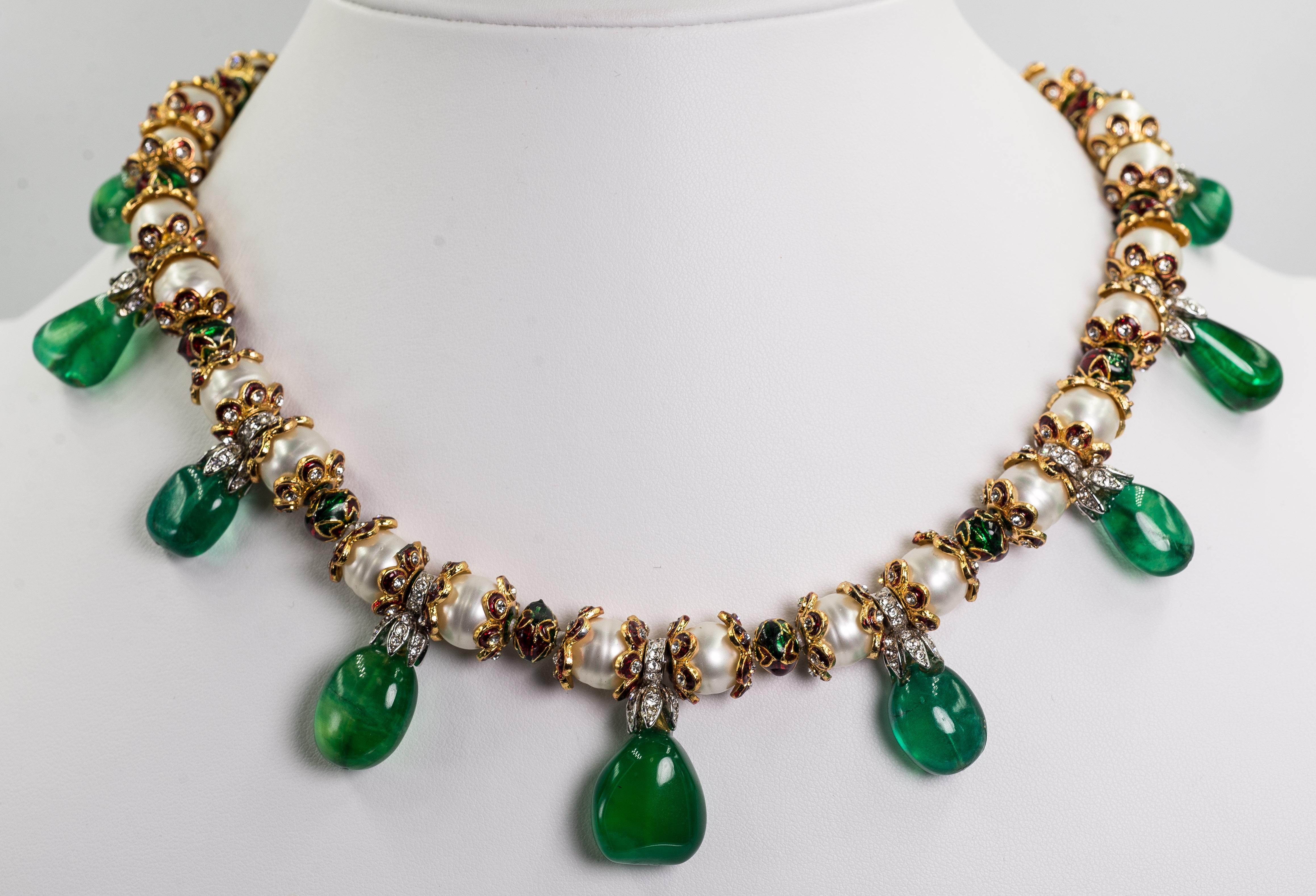 emerald pearl necklace india