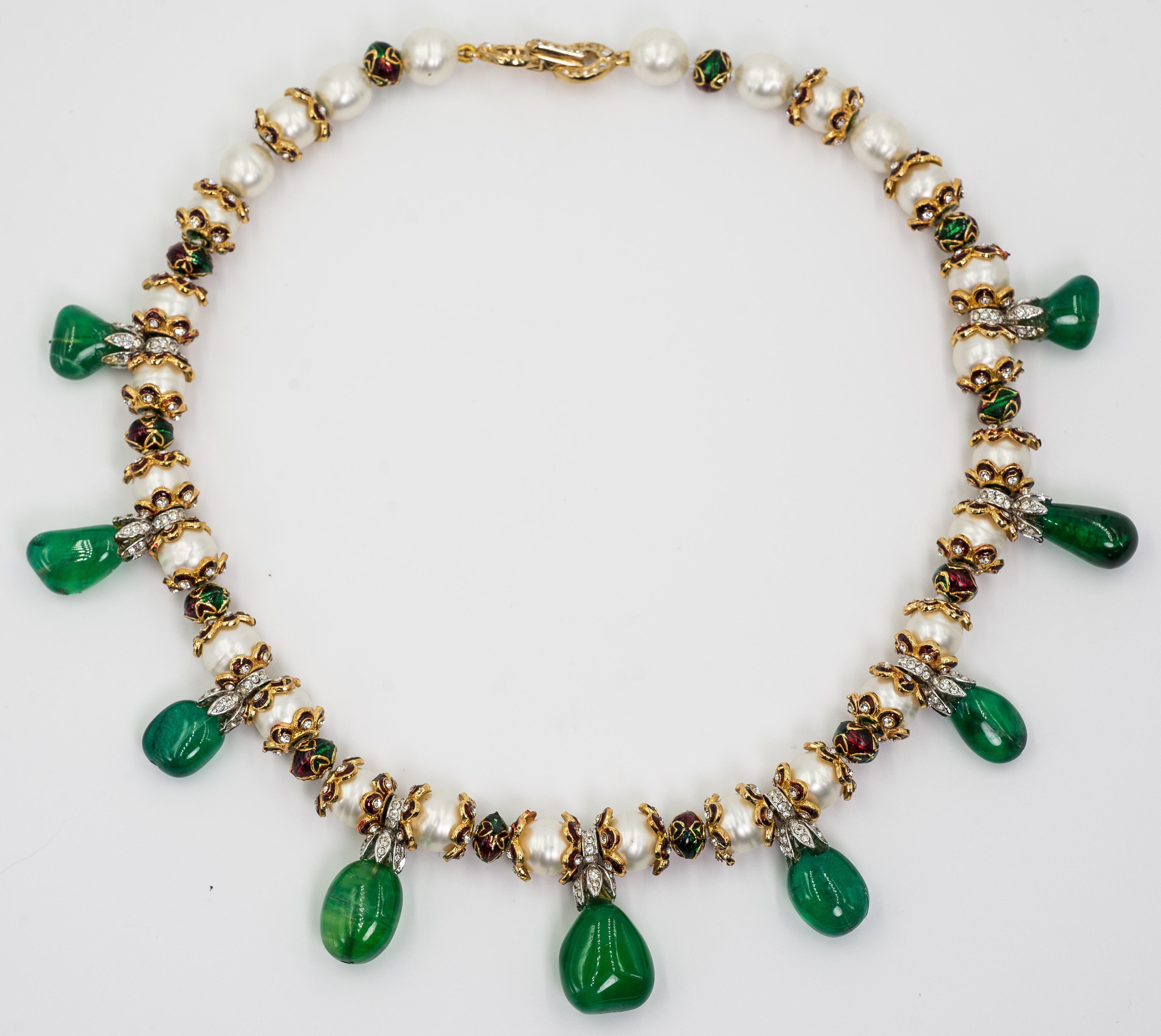 faux emerald necklace