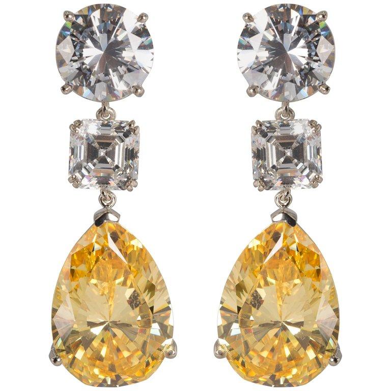 yellow costume jewelry earrings