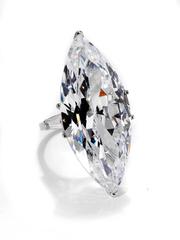 The Jackie O Faux CZ Lesotho 40 Carat Marquise D Color Diamond Ring Copy