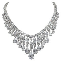 Stunning Red Carpet Faux Diamond Draperie Fringe Necklace
