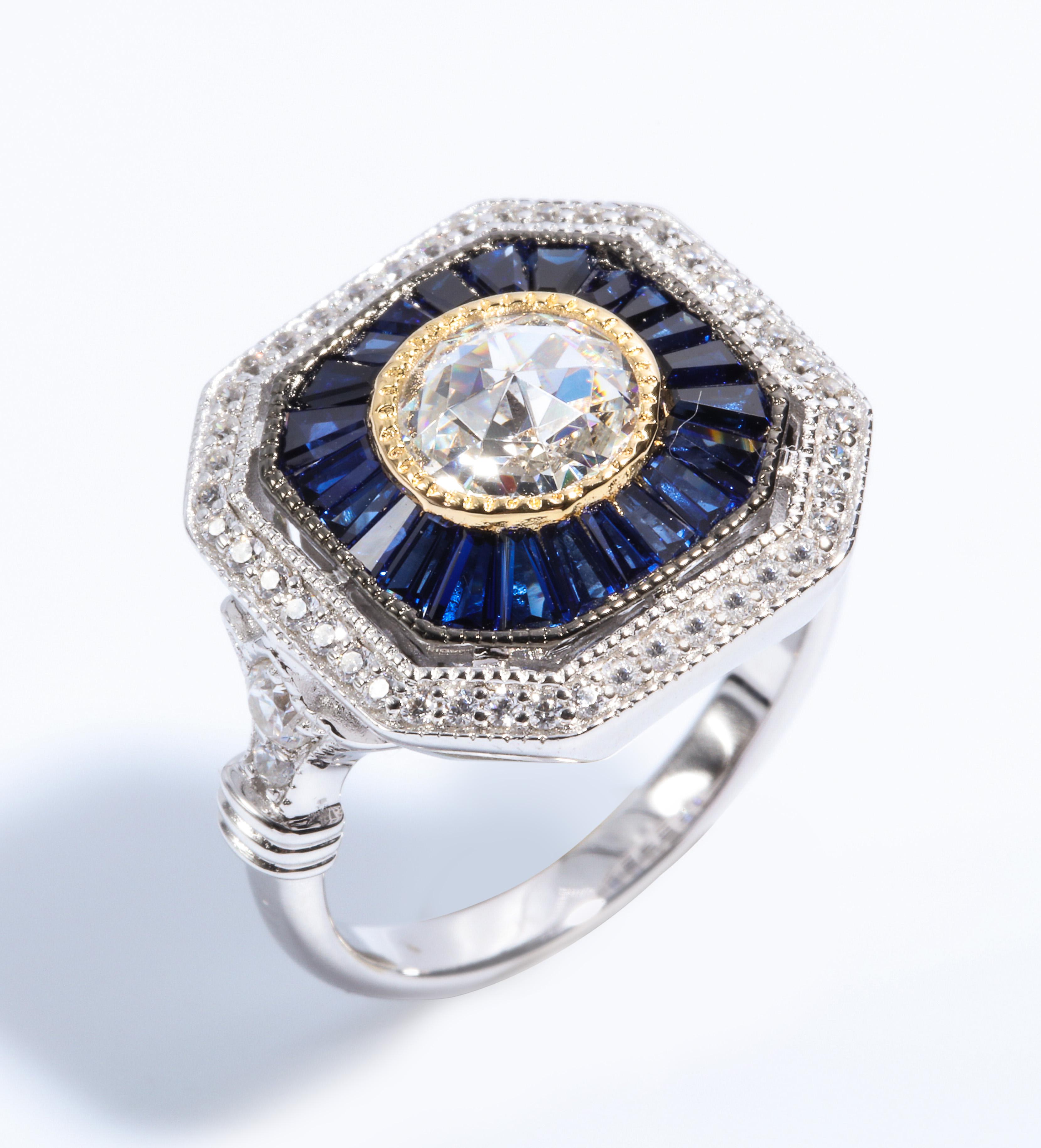 sapphire cubic zirconia ring