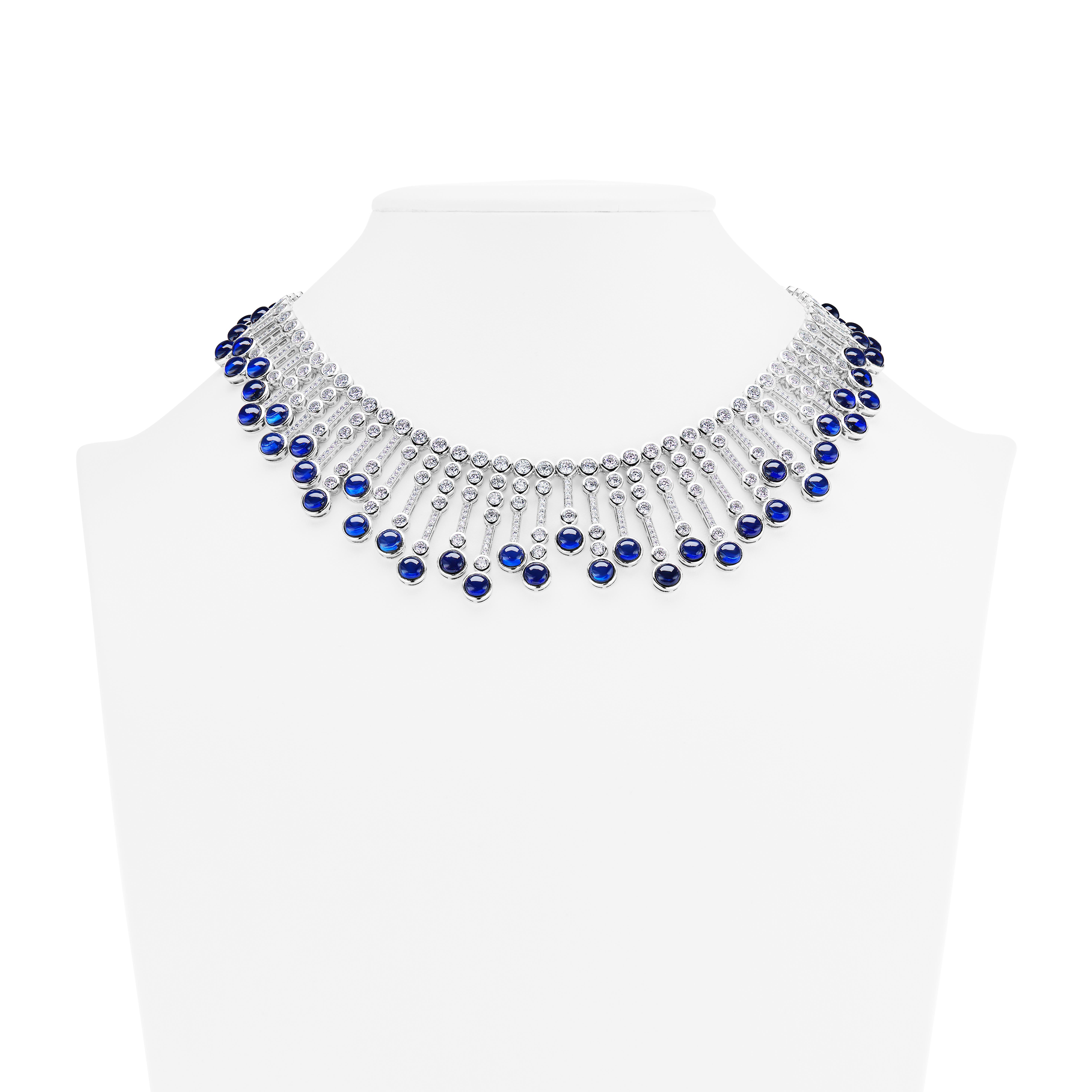 sapphire and cubic zirconia necklace