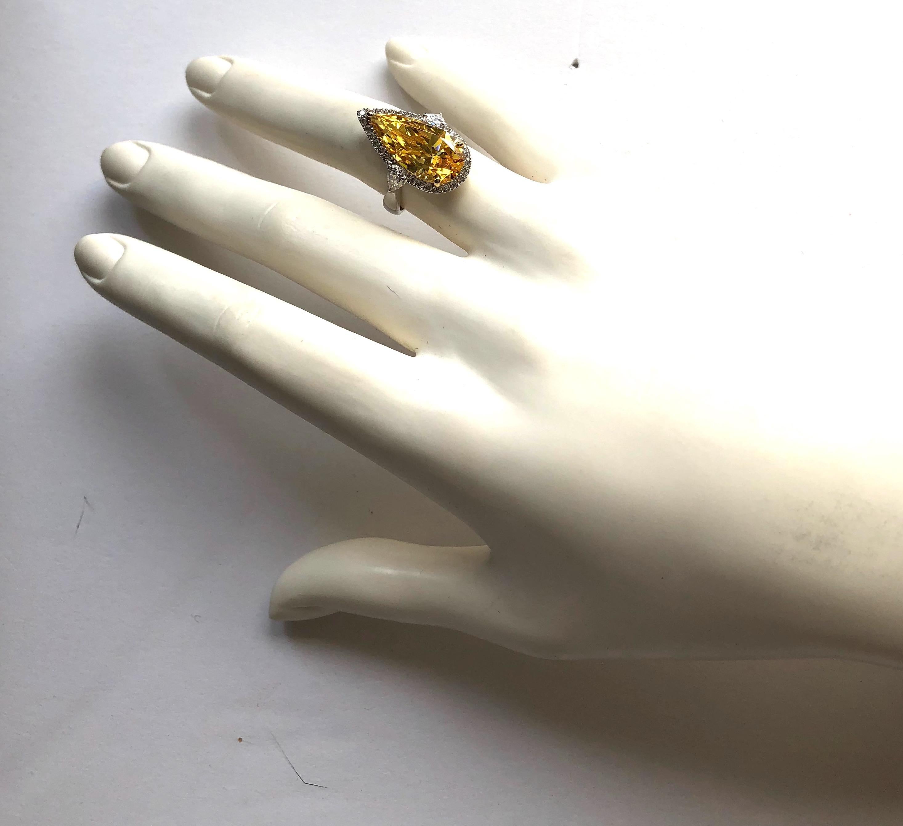 canary yellow cubic zirconia ring