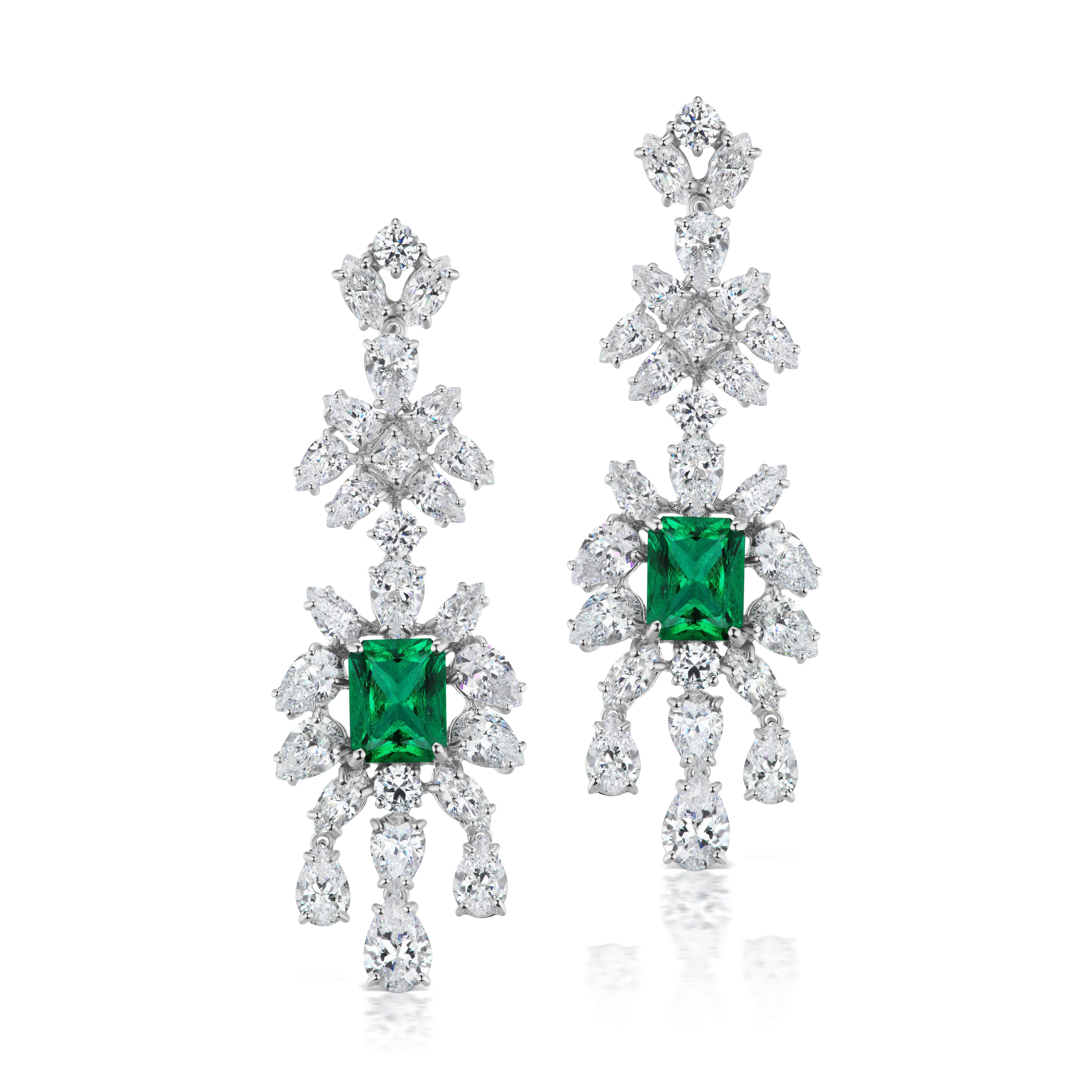 faux emerald chandelier earrings