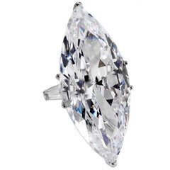 Vintage Jackie O 40 Carat Marquise D Color Cubic Zirconia White Gold Ring Copy 