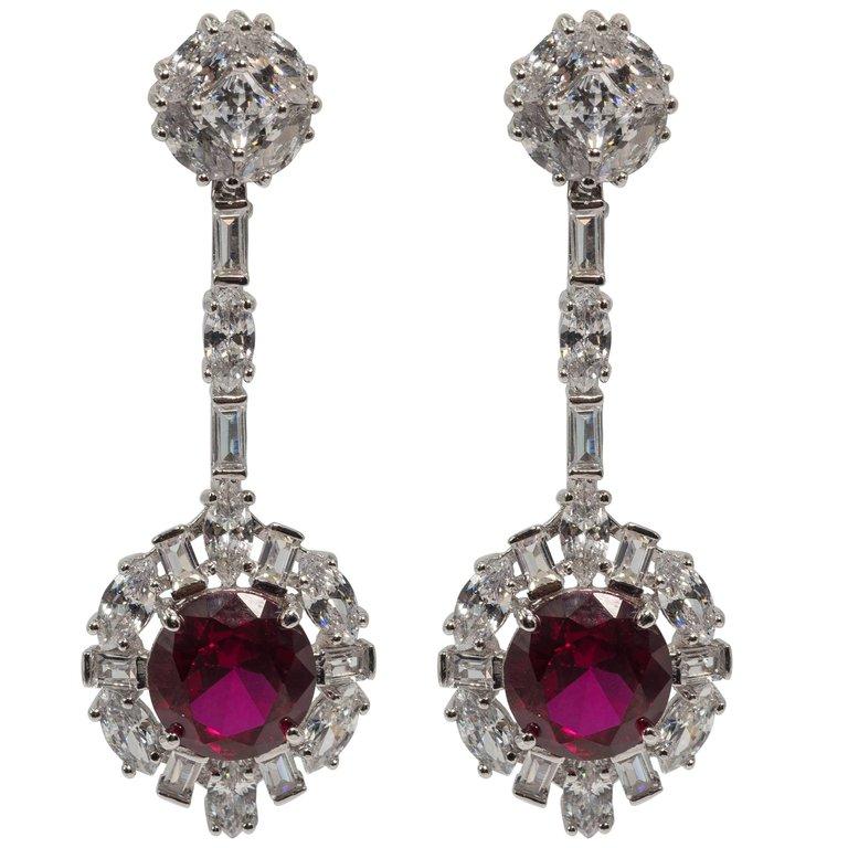 Art Deco Style Diamond Ruby Costume Jewelry Earrings For At 1stdibs Art Deco Style Diamond Ruby Costume Jewelry Earrings Finest Cubic Zirconia Set In Sterling Exquisite