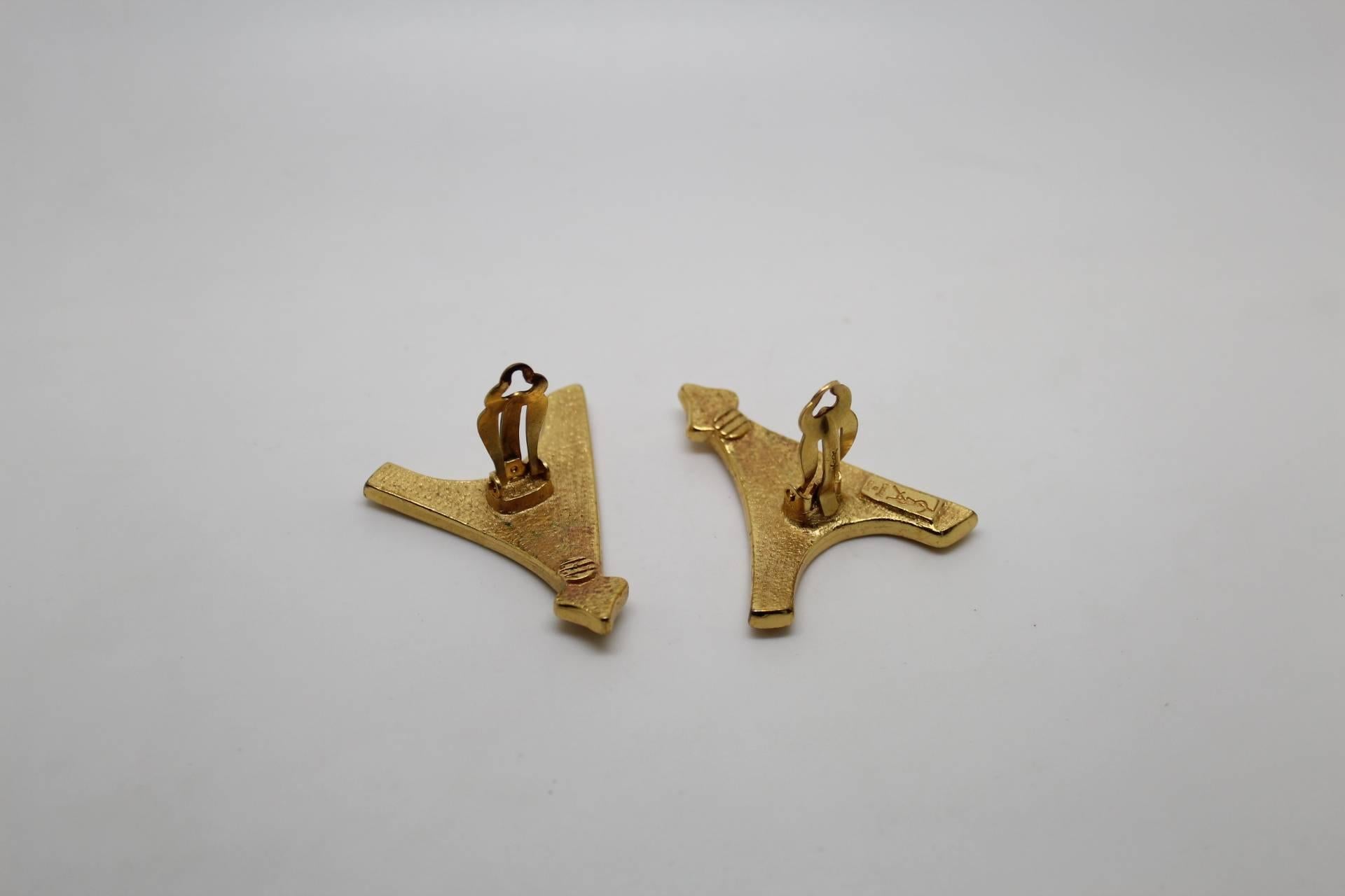 Women's Yves Saint Laurent Vintage Gold plated Eiffel Tower Earrings