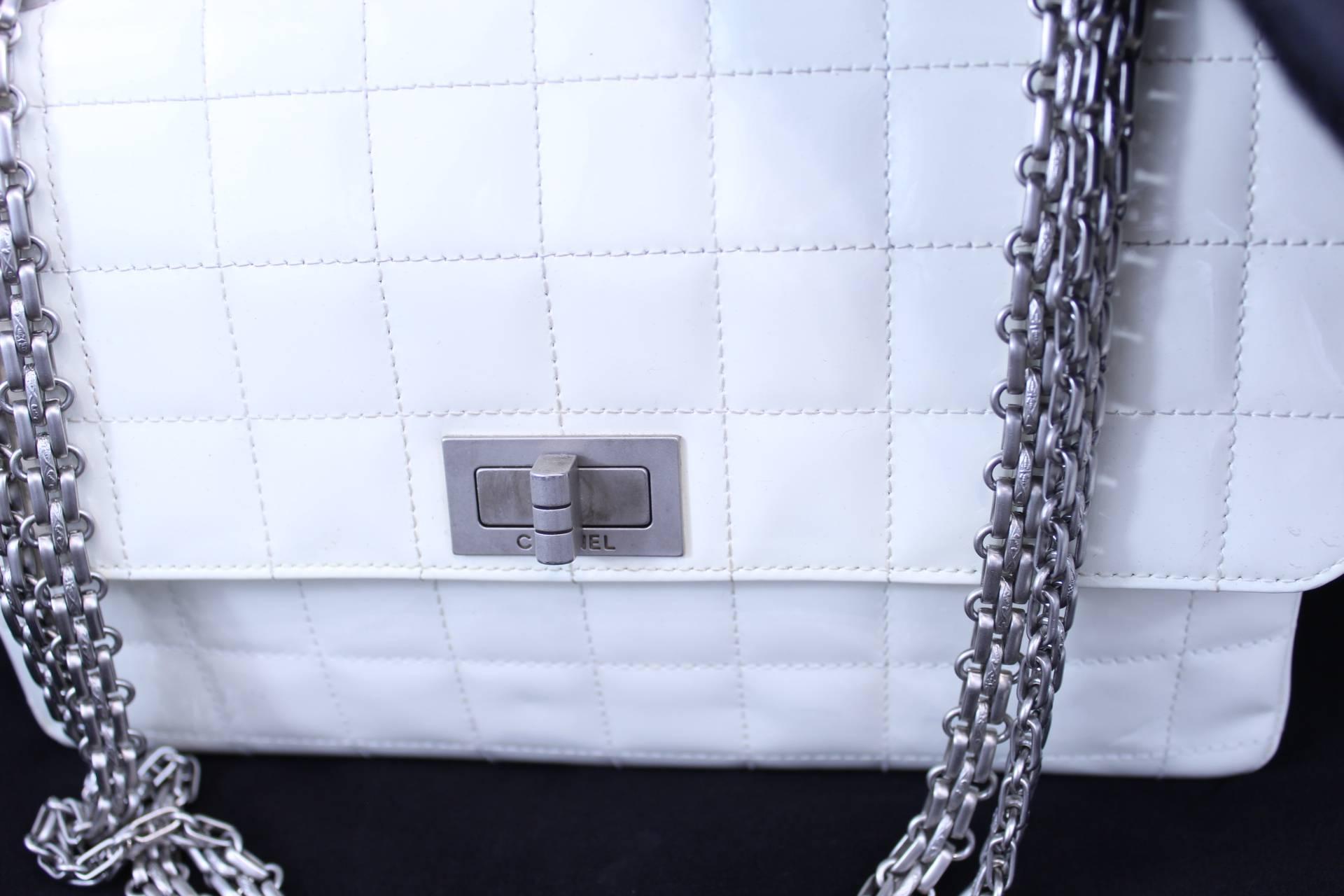 Women's Chanel 2.55 Patented Leather Bag Silver Hardware