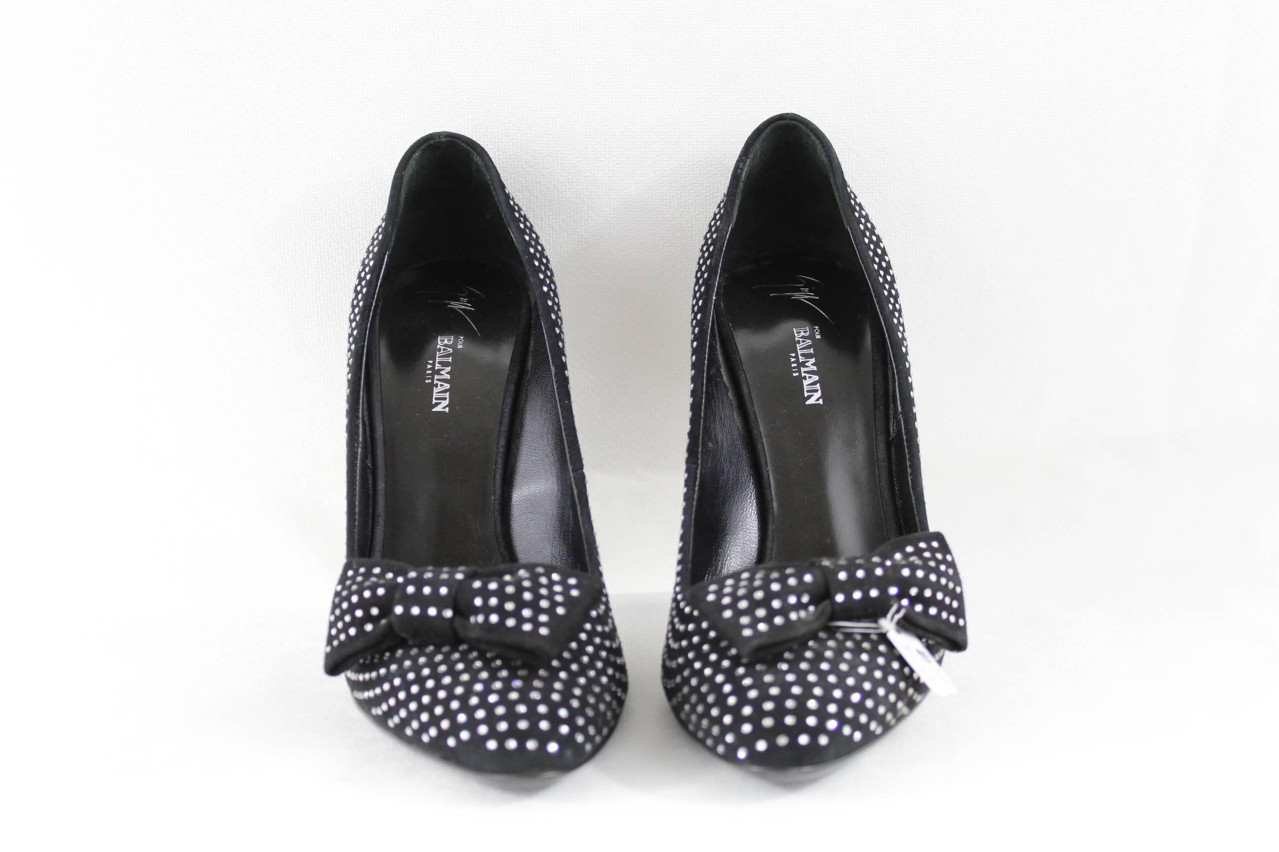 Women's Balmain Shoes with Swarovsky Crystals Designed by Giuseppe Zanotti. S.38 For Sale