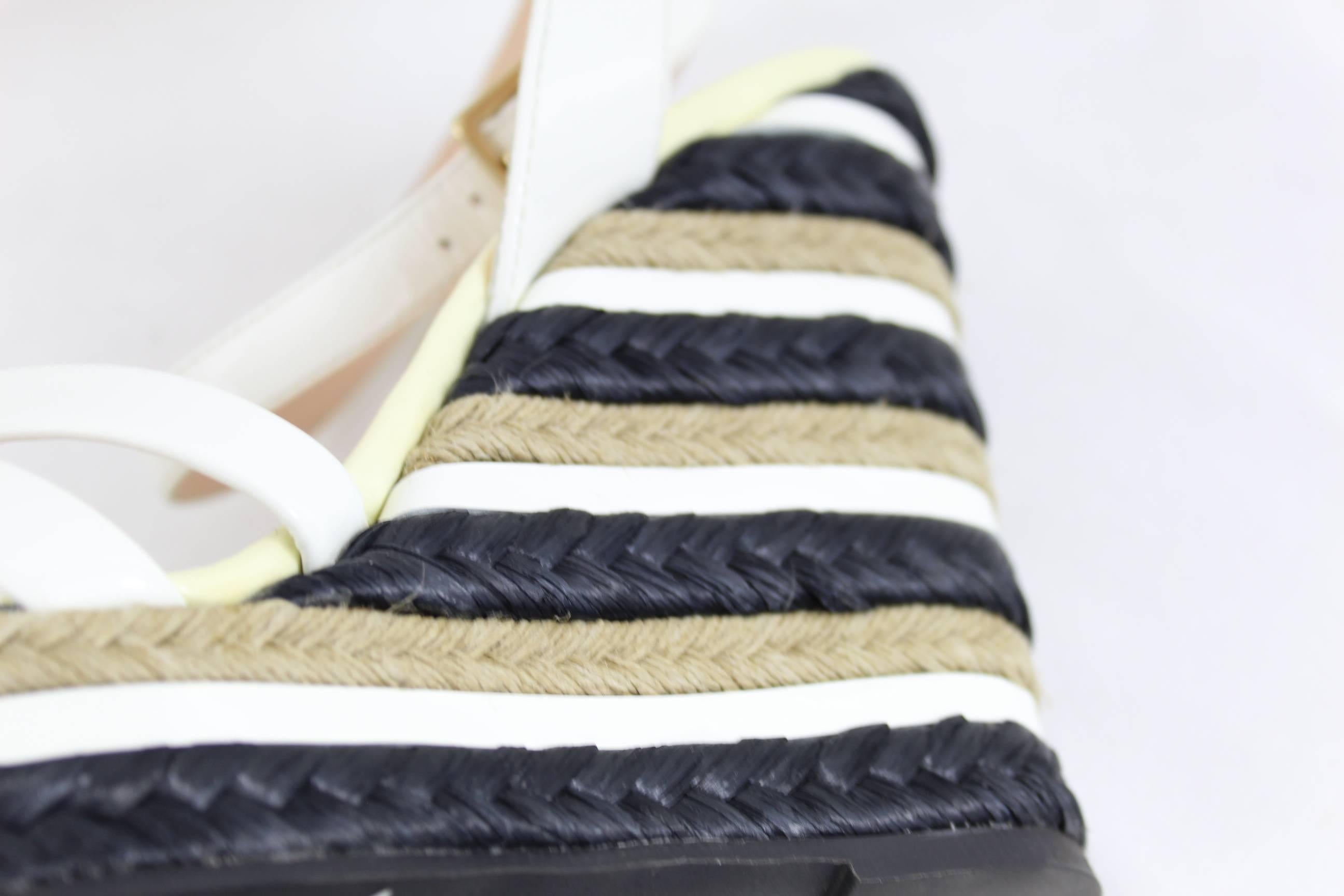 Like new Versace black and White espadrilles. Size 38