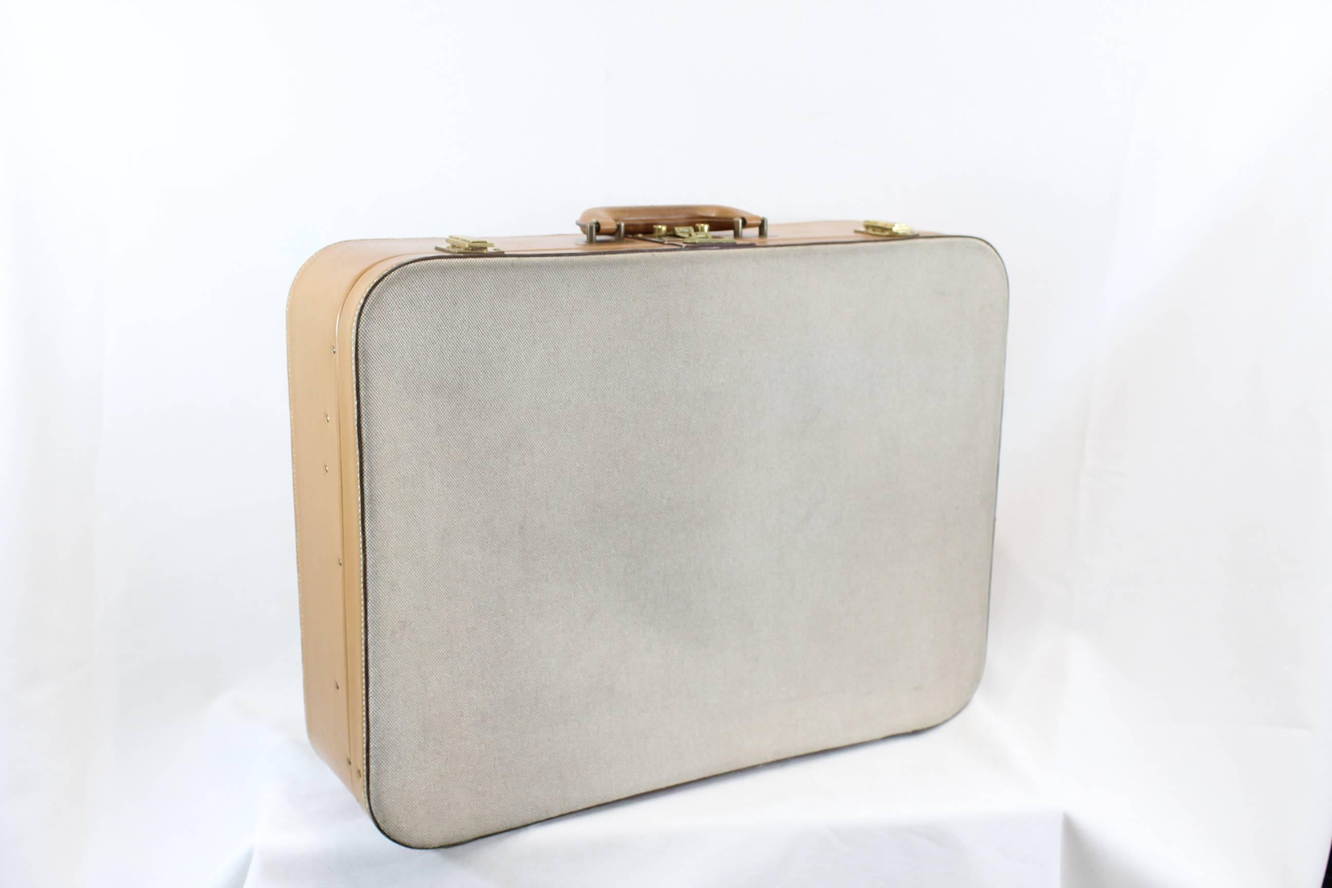 leather and canvas luggage