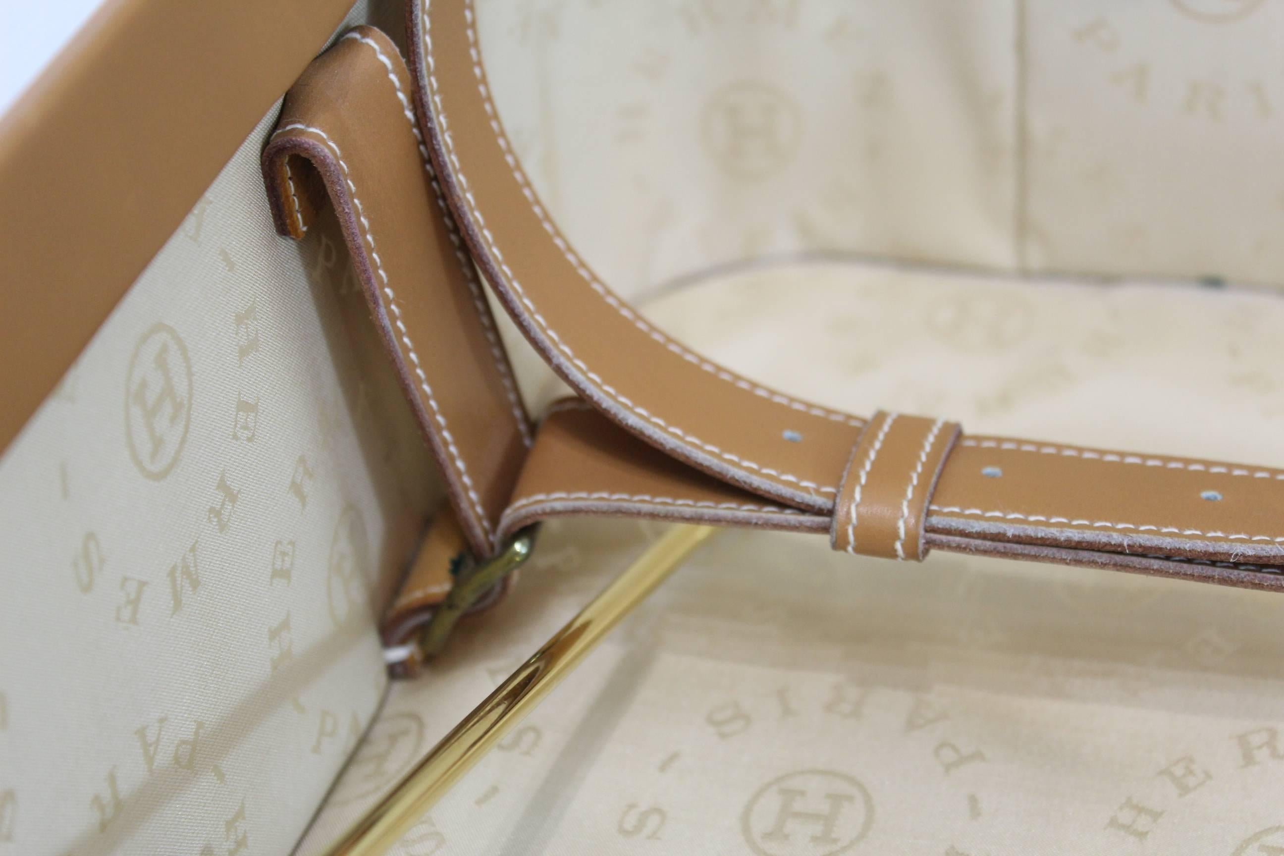 Hermes Vintage Leather and Canvas Suitcase 4