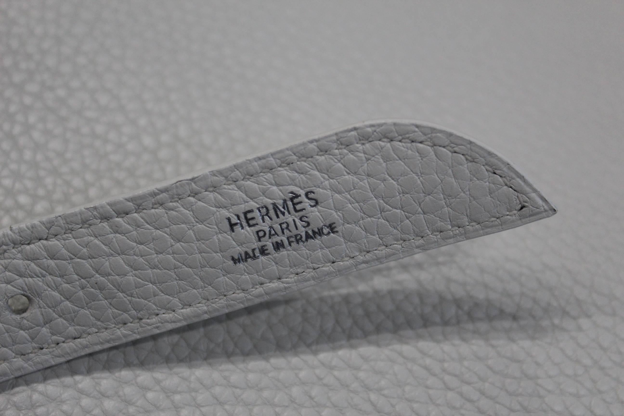 Hermes 2006 White Clemence Taurillon Leather Massai bag 1