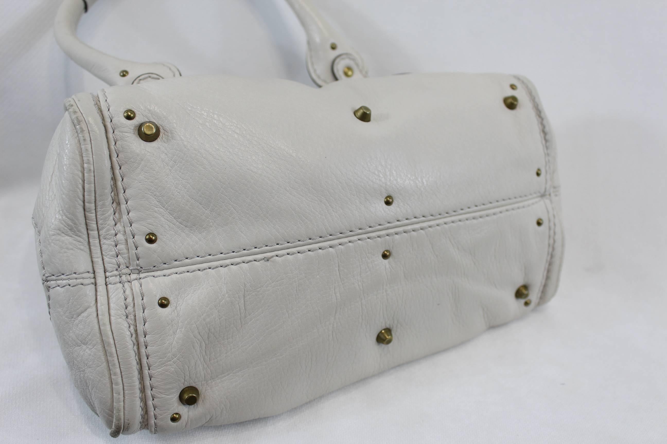 Mini Chloe Paddington White Leather Bag 1