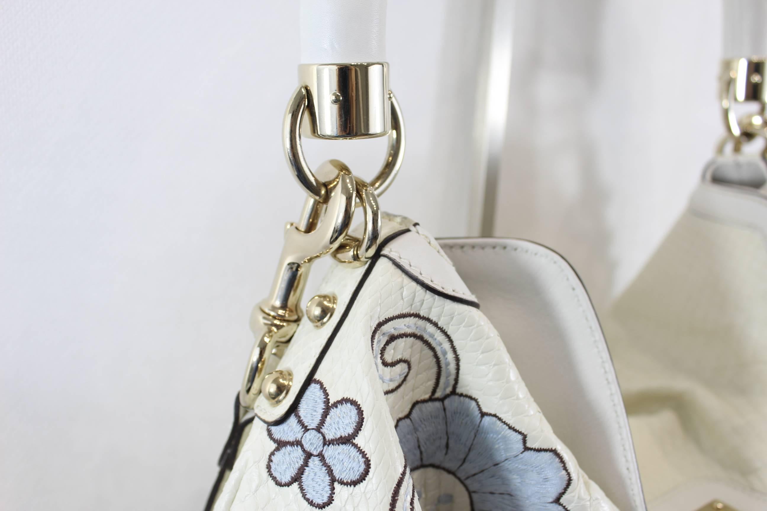 Gucci Indy White Snake Bag. Free standard Shipping In Good Condition In Paris, FR