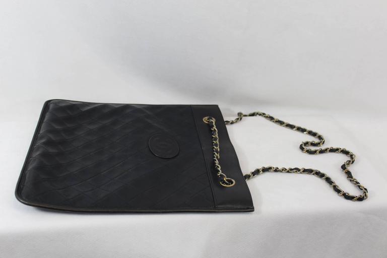Vintage Chanel Extra Slim Black Calfskin Bag at 1stDibs