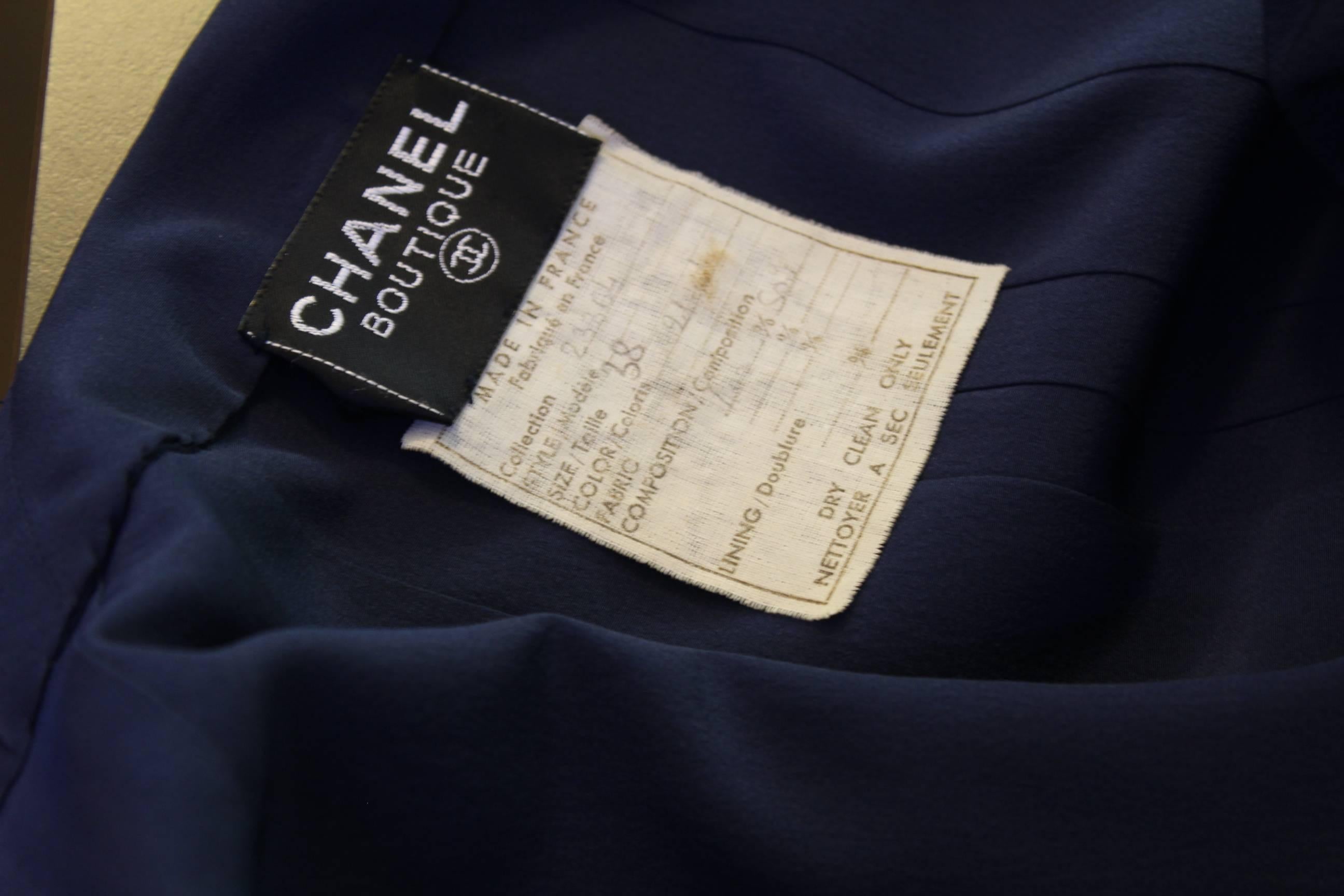 Vinatge Chanel Silk Dress with Ribbon Size 38 In Excellent Condition In Paris, FR