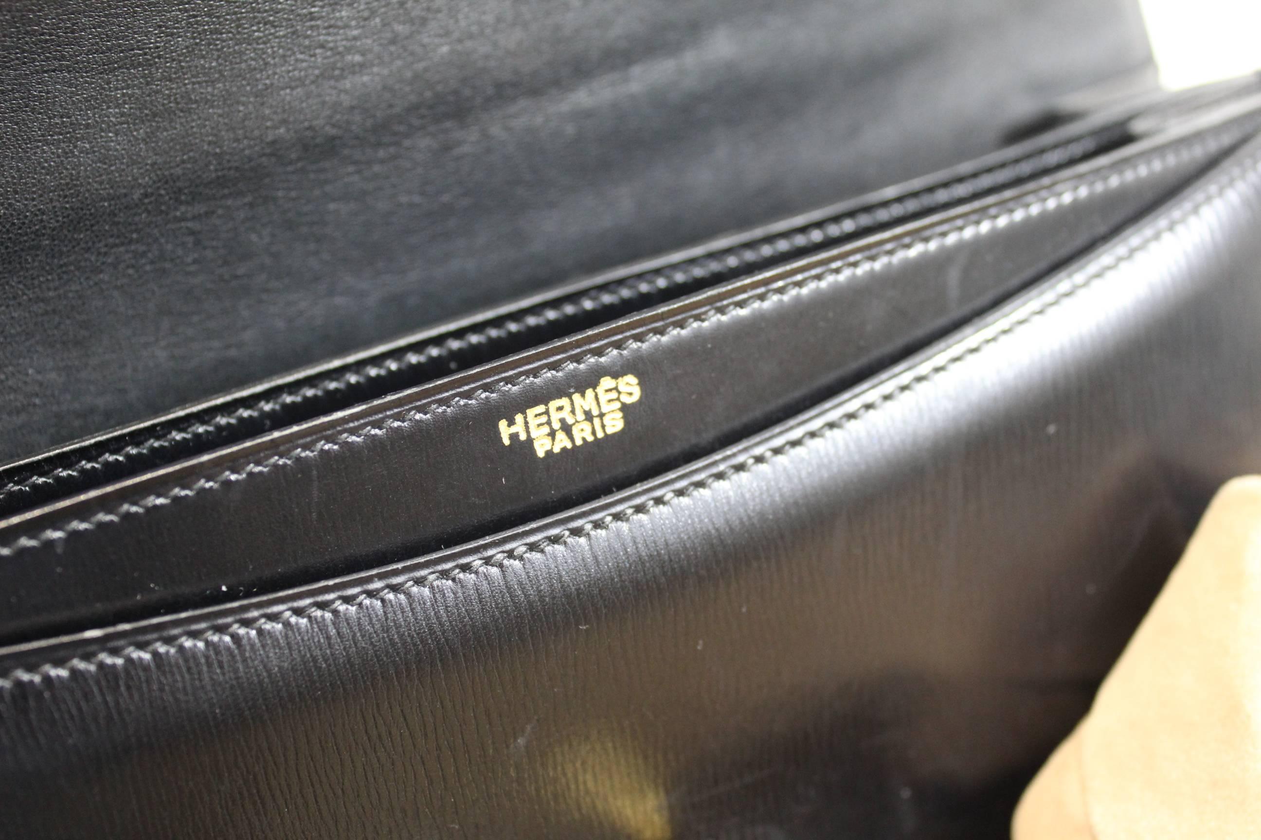 Vintage 70's  Hermes Box Leather Bag. Excellent Condition 1