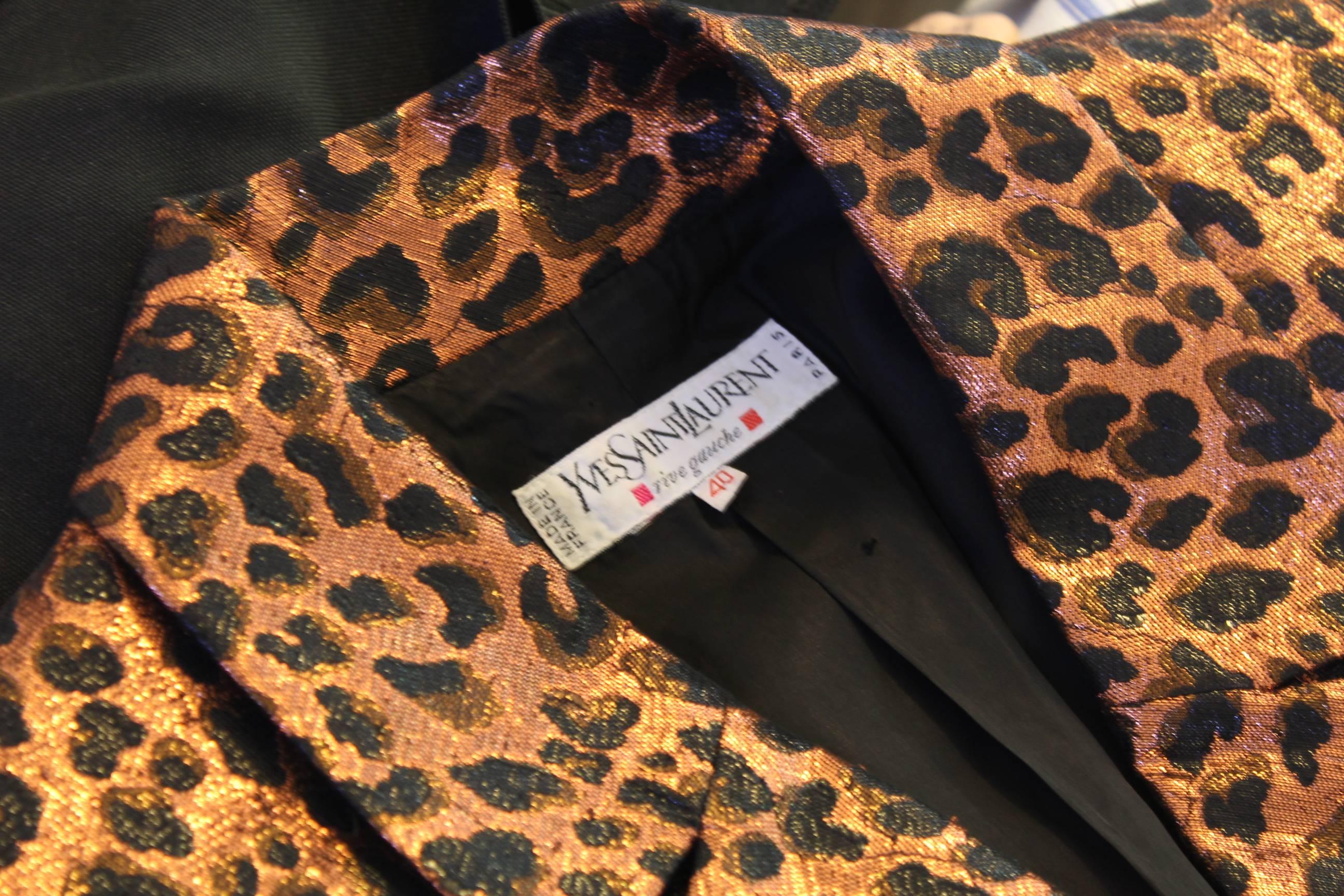 Brown Nice Yves Saint Laurent Lurex jacket. Size EU 40 For Sale