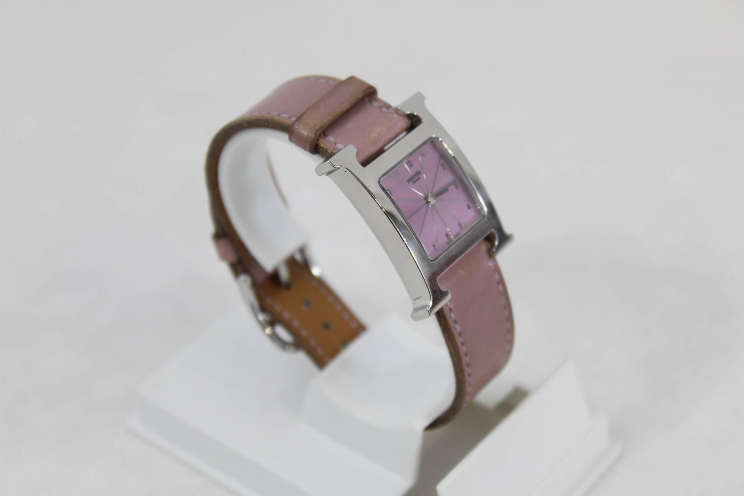 Hermes Limited Edition Pink Heure H Watch 1