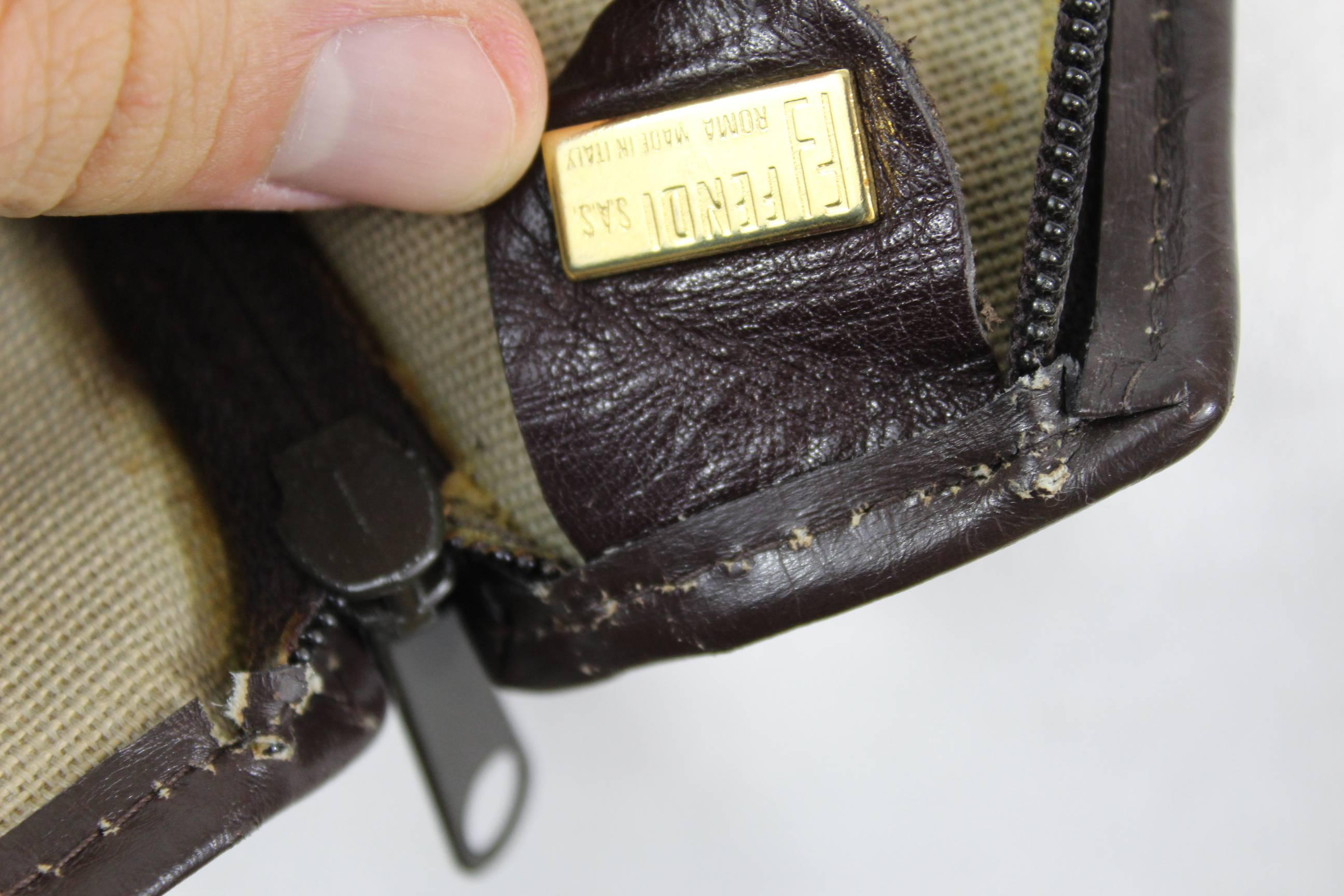 Black Vintage Fendi Racket Bag. Size 15 x 9, 5