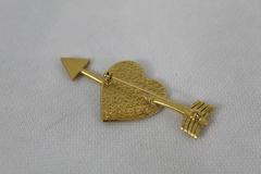 Chanel Heart and Arrow Shape Emanel Brooche