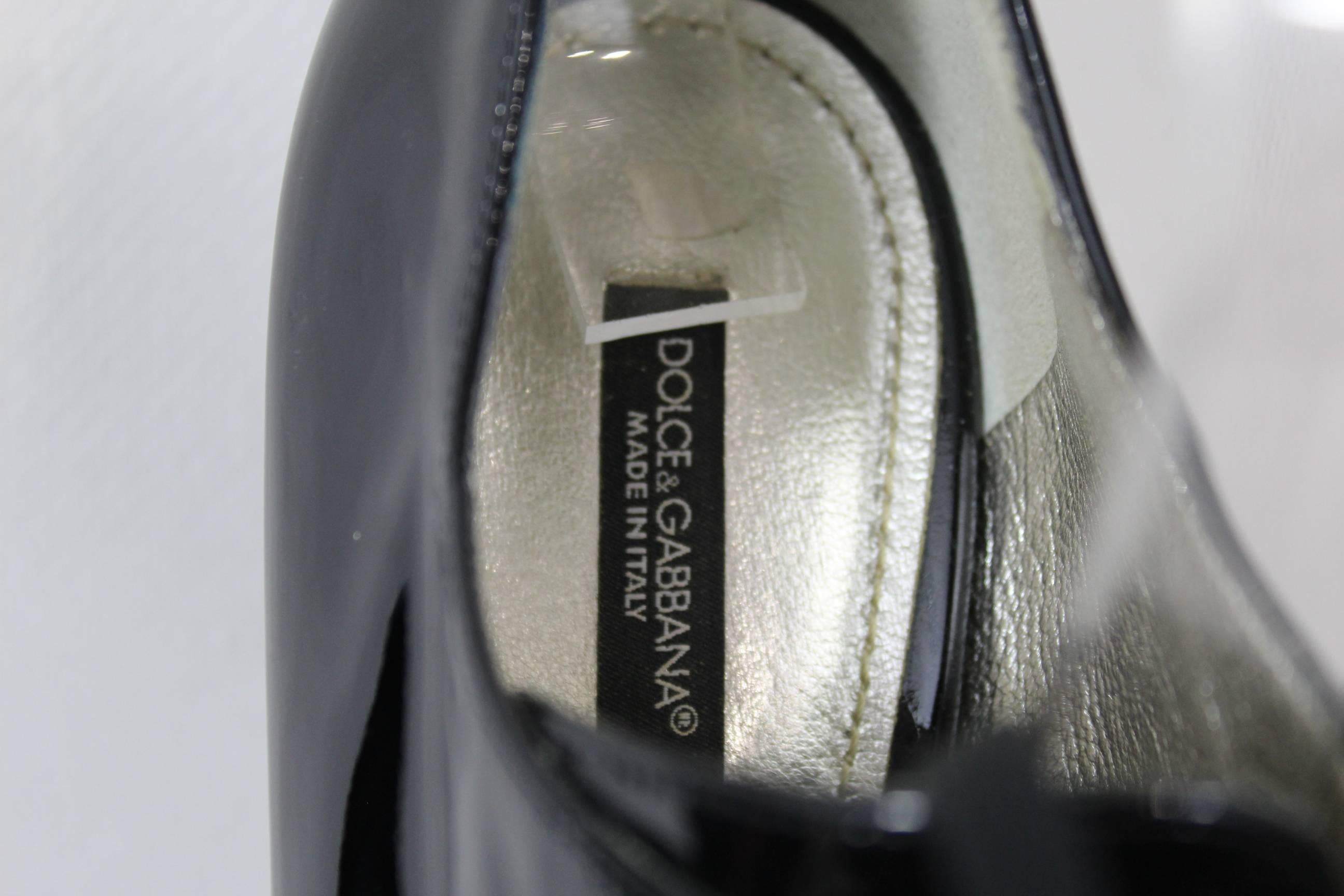 Nice Dolce Gabanna Black Patented Leather Shoes For Sale 2