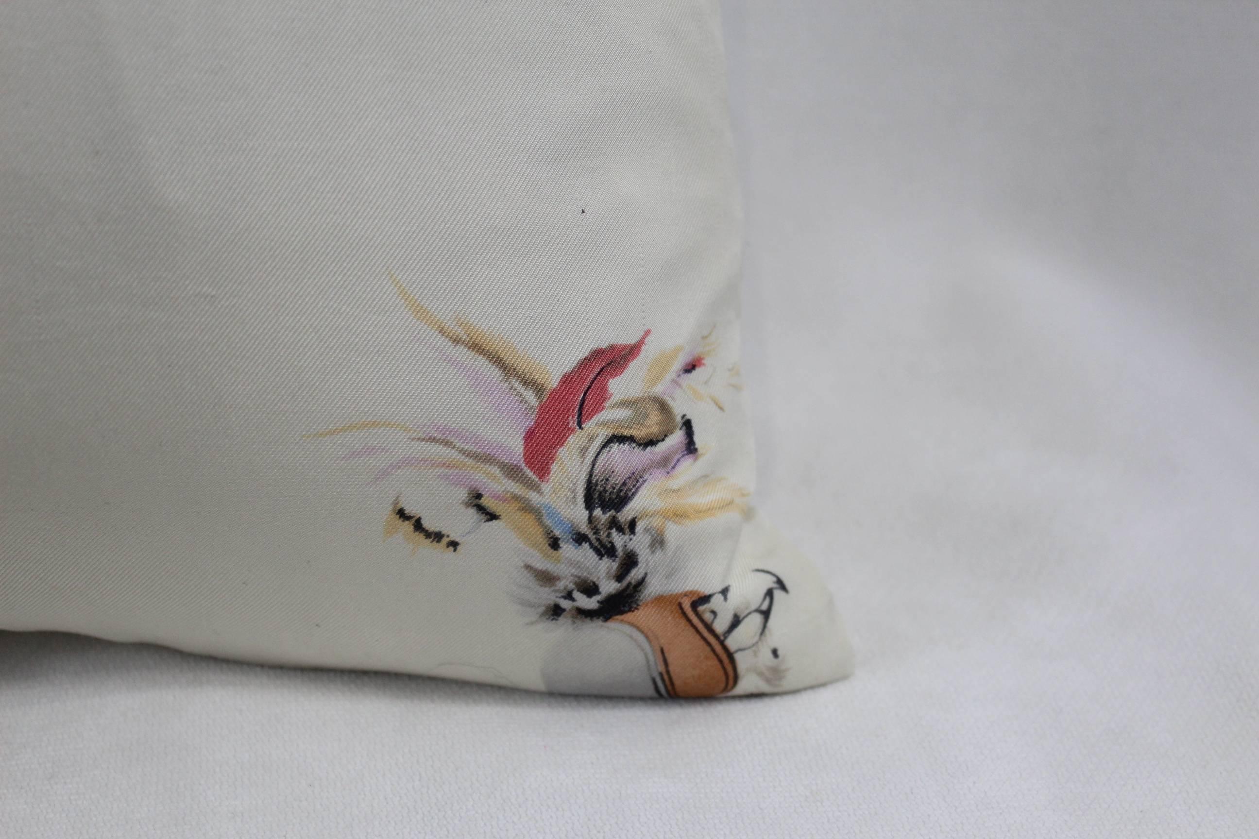 Gray Hermes Silk  Haunting Design Pillow / Cushion