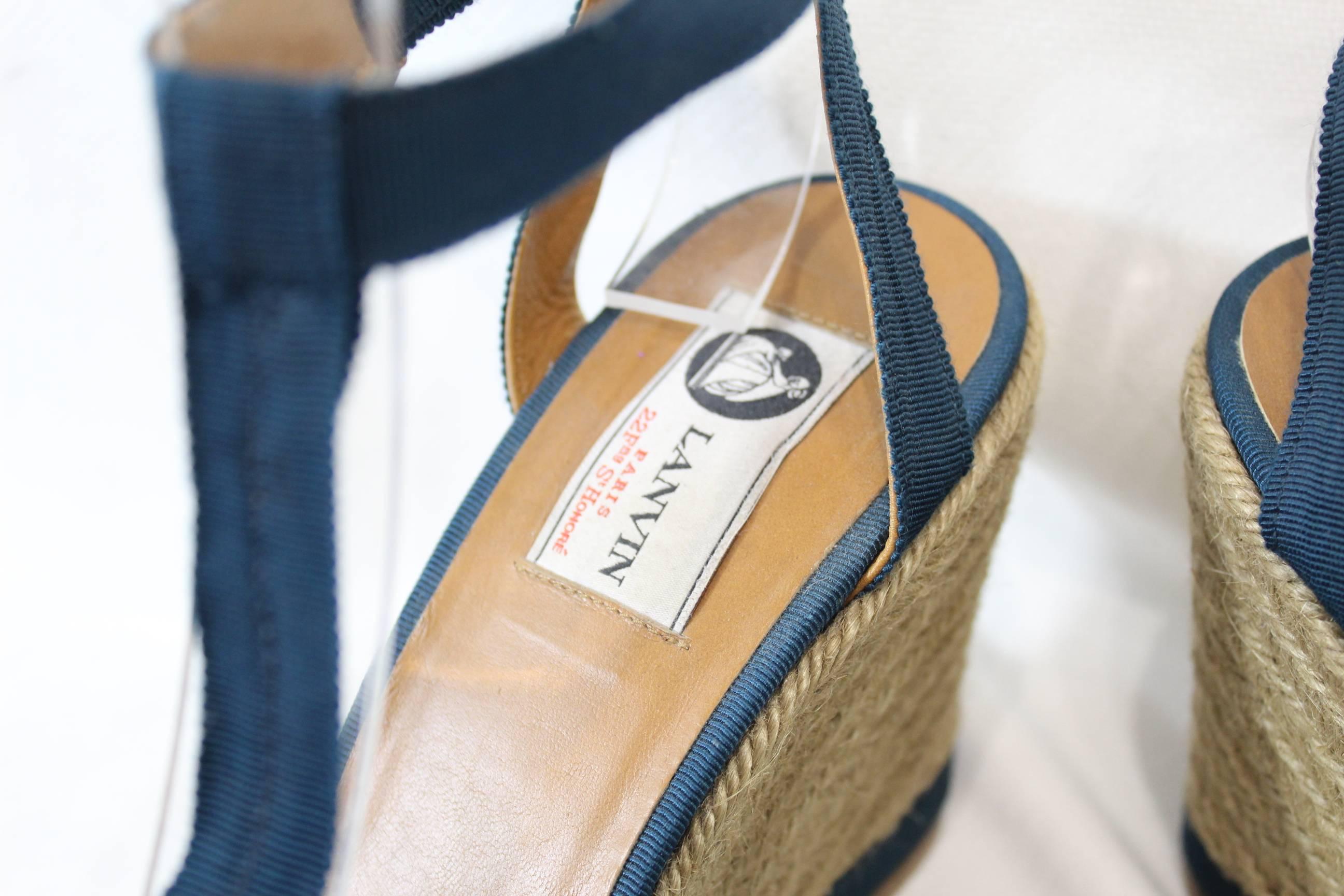 Women's Nice Lanvin Espadrilles in Canvas and Cord. Size US 9 (EU 41) For Sale