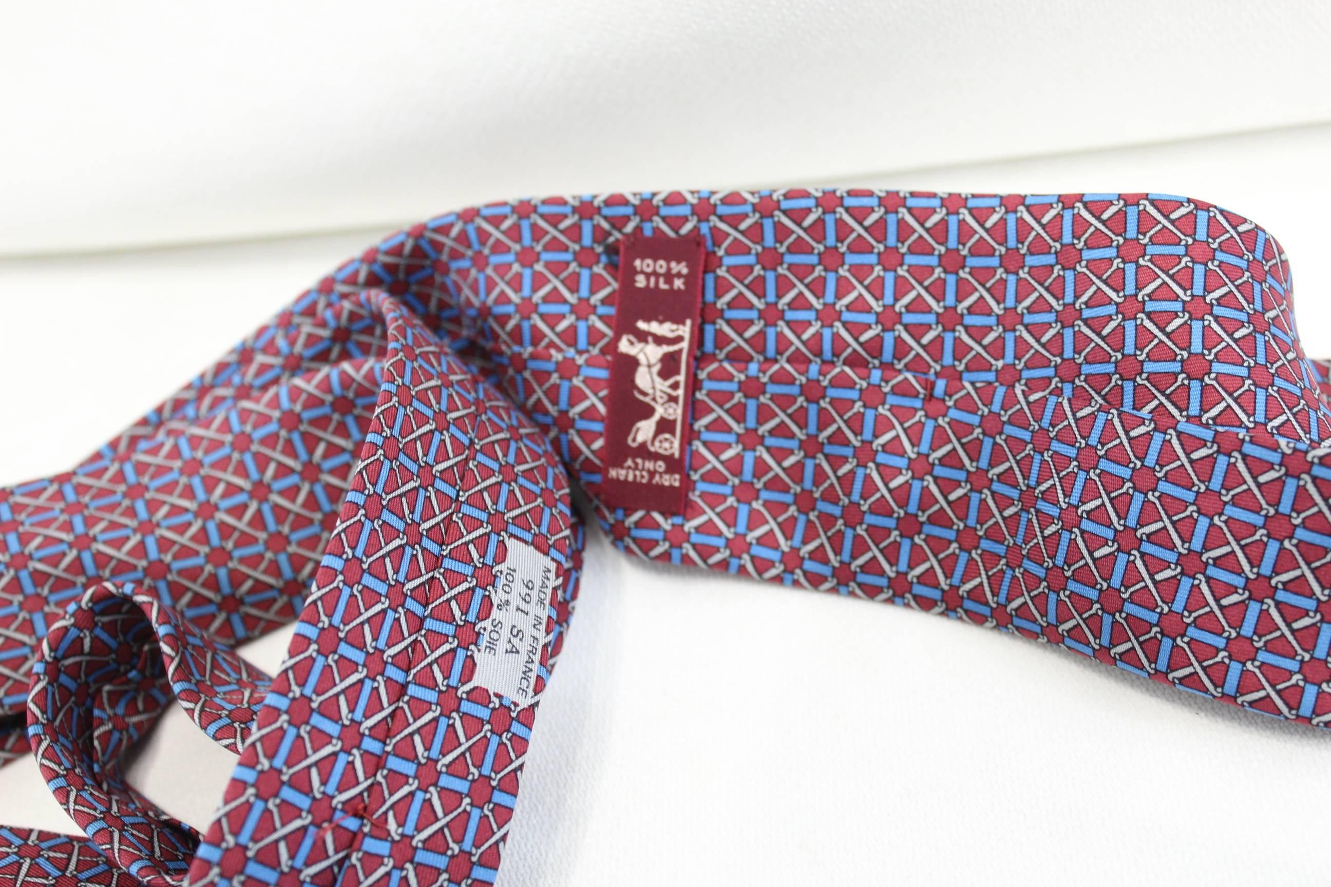 Gray Hermes Vintage Silk Tie