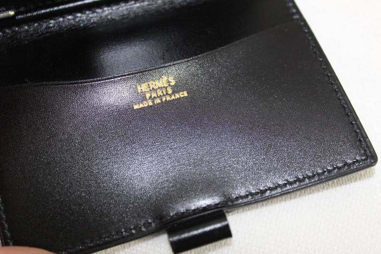 Vintage Hermes Agenda with Silver Pen in Black Shiny Box Leather For ...