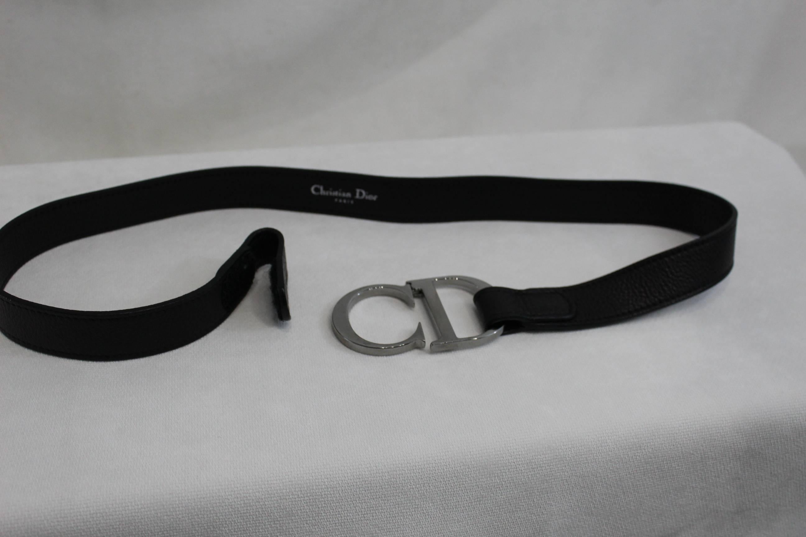 Black Christian Dior Vintage Stainlees steel belt