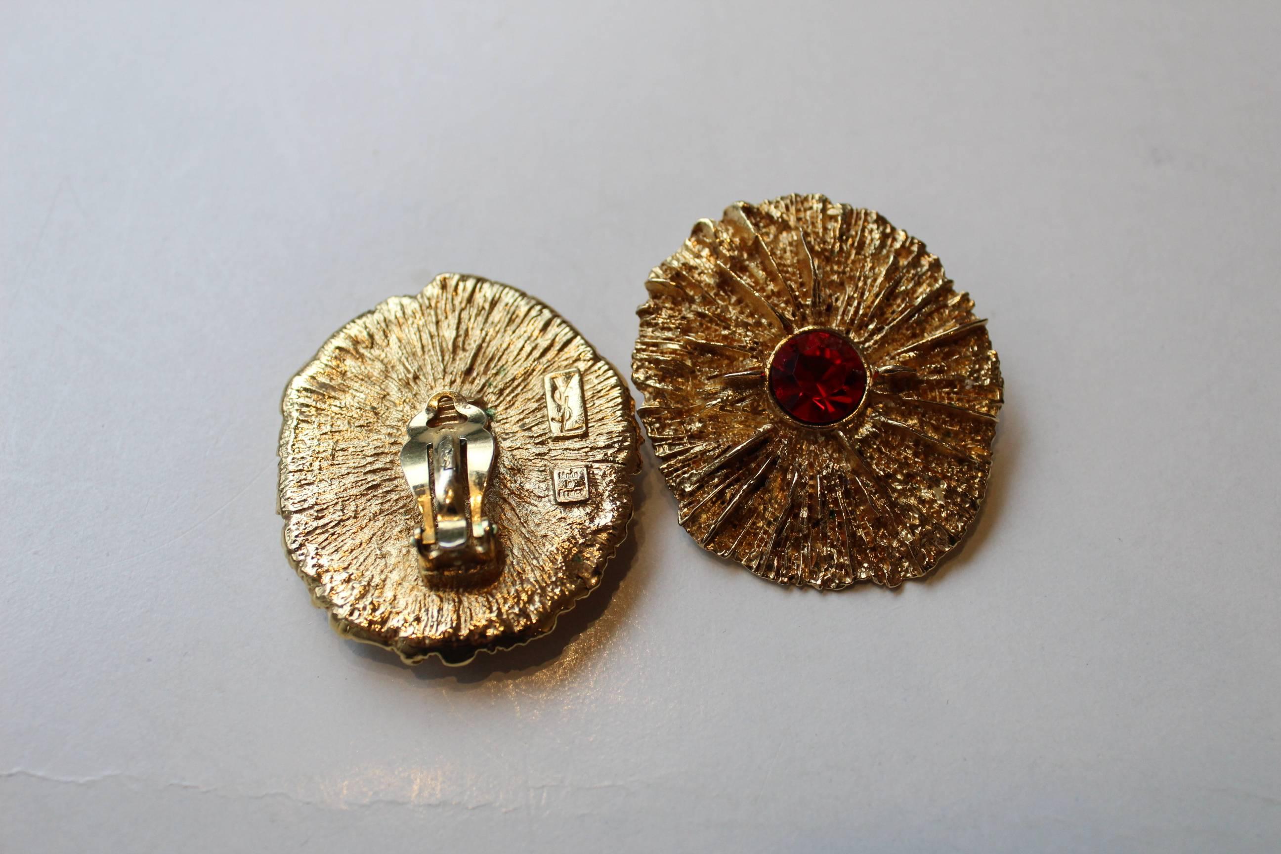Women's Yves Saint Laurent Gold Plate earrings For Sale