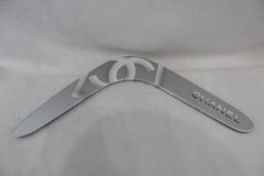 Chanel rare Collectible  Silver Wood Boomerang