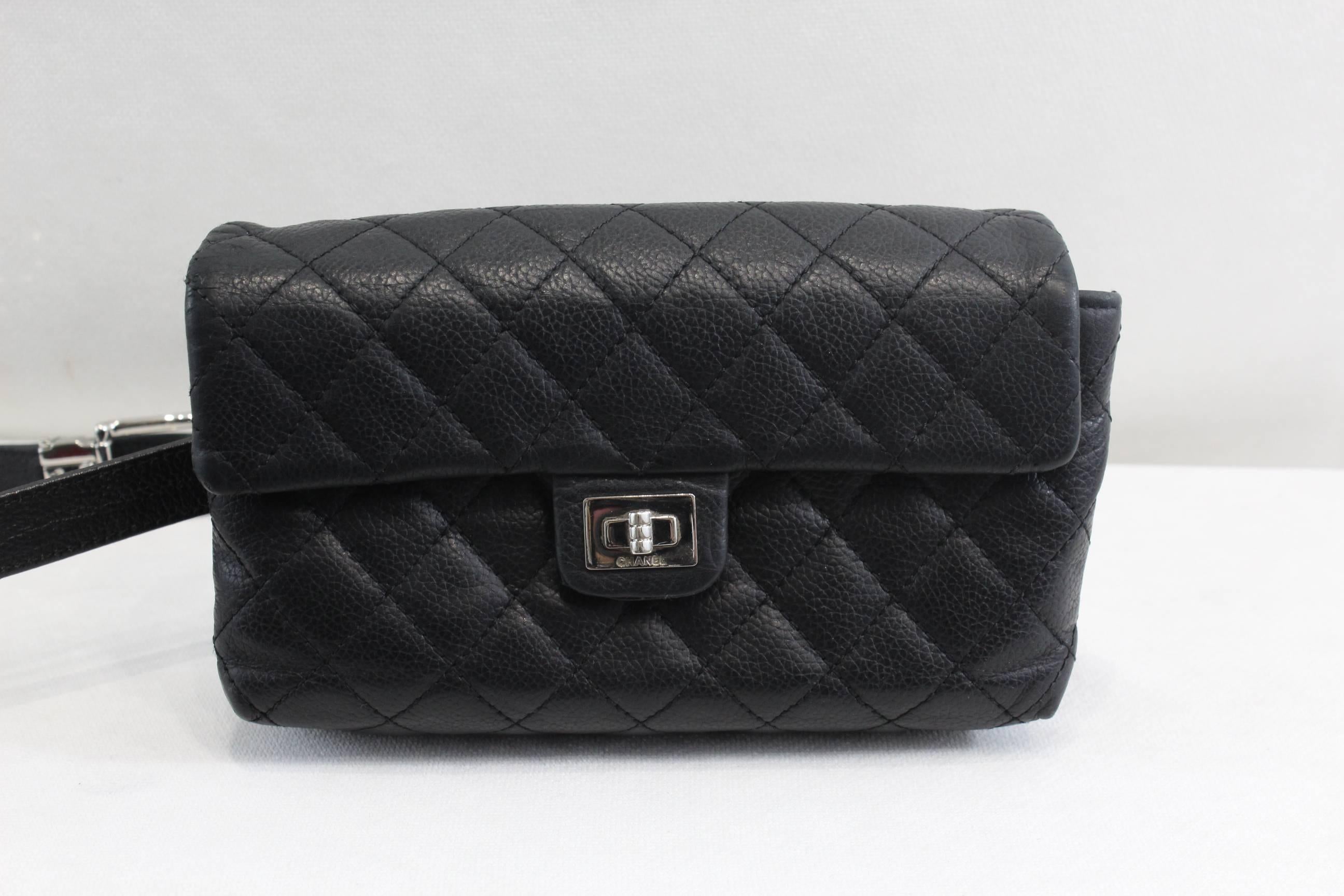 Chanel Uniform Belt Bag in Black Caviar Leather 1
