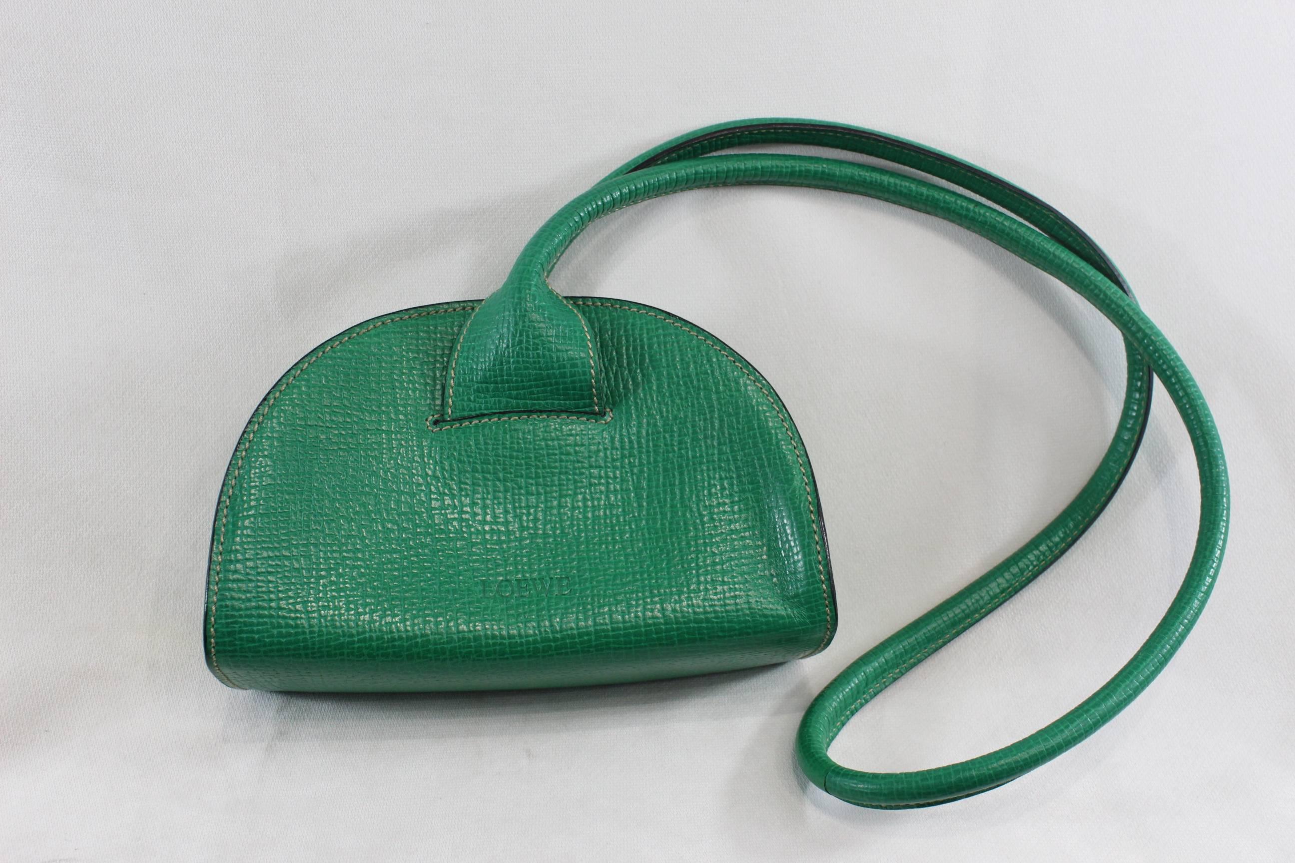Really Nice Super Original  Loewe Green Leather Bag  2