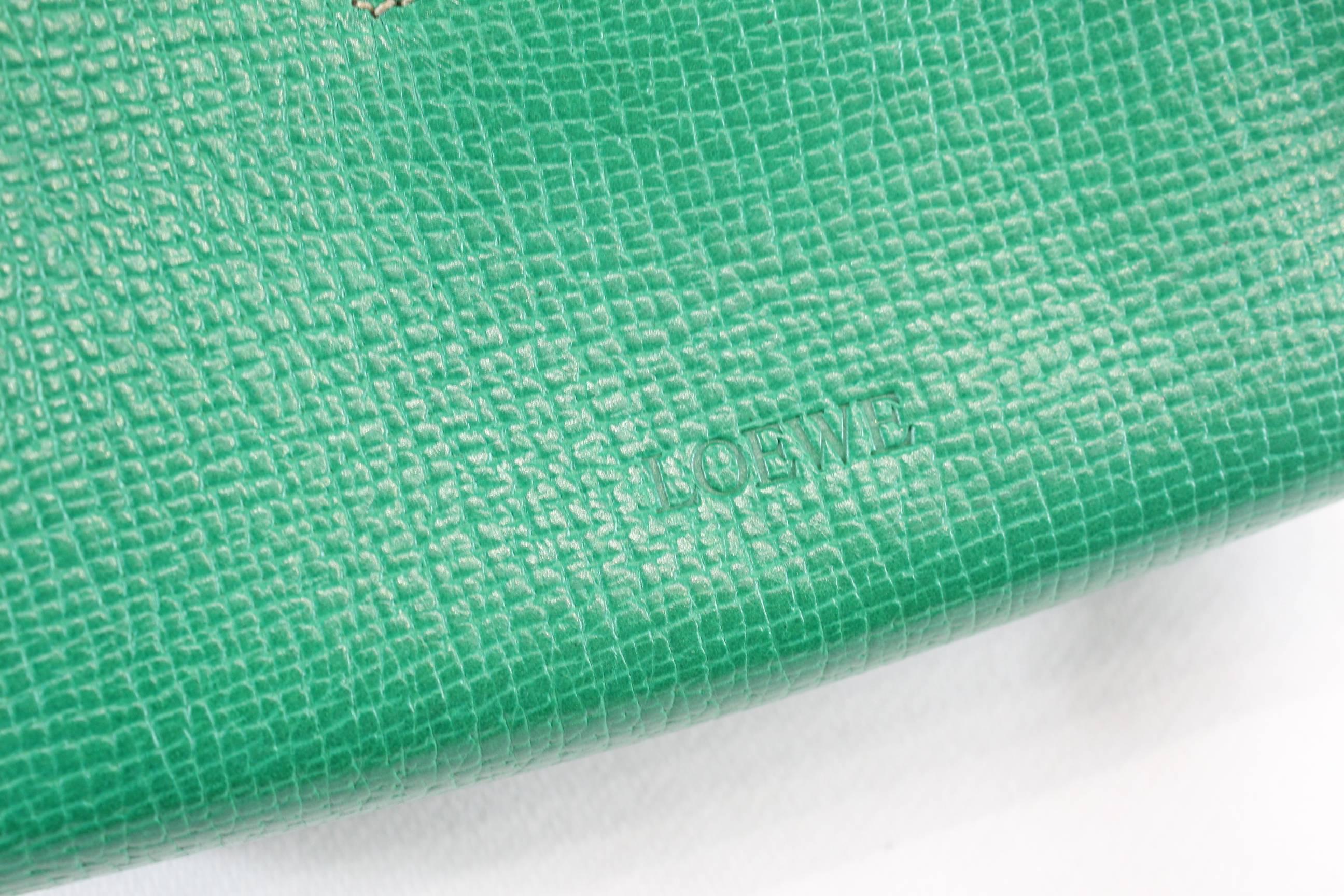Really Nice Super Original  Loewe Green Leather Bag  3
