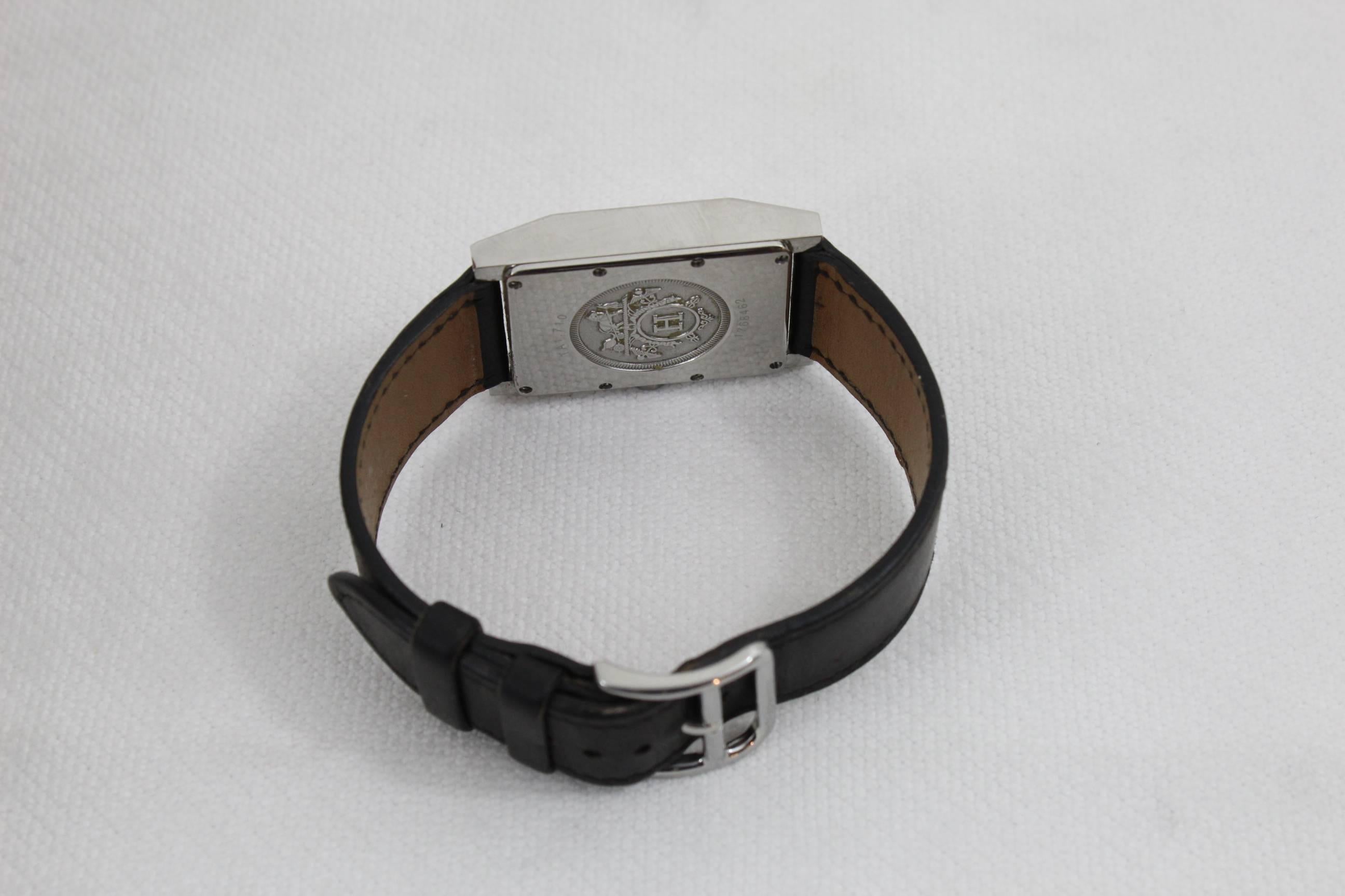 Men's Hermes Stainless Steel Hermes Watch In Good Condition In Paris, FR