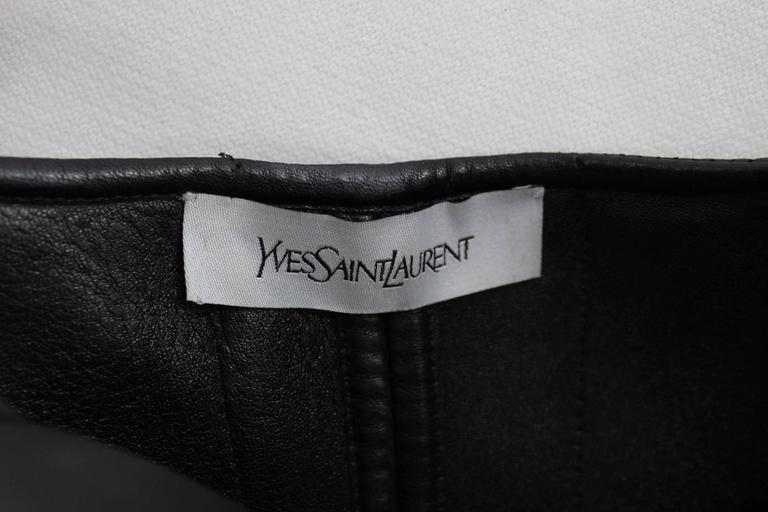 Gorgeous Super Sexy Yves Sant Laurent Black Leather Strapless Top ...