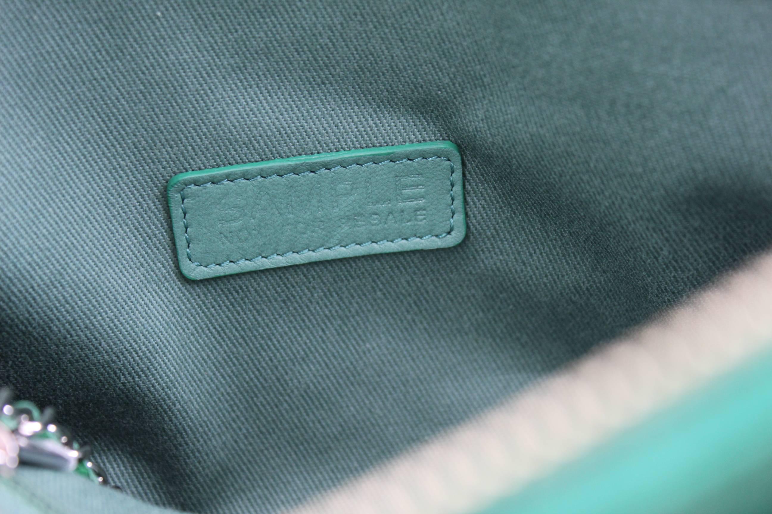 Women's or Men's Chanel Green Leather 2017 Bag. Runaway sample