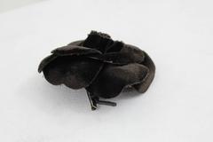 Brown Velvet Vintage Chanel Flower Brooch